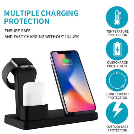 Incarcator Wireless 3‑in‑1 pliabil Dimensiuni Iphone, Compatibilitate Universala