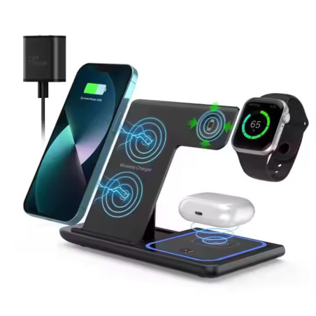 Incarcator Wireless 3‑in‑1 – Fast Charger 15 W, Compatibilitate Universala cu Apple